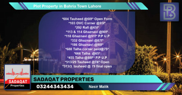 Residential Plot for Sale in Bahria Town, Lahore - (BP-48233)