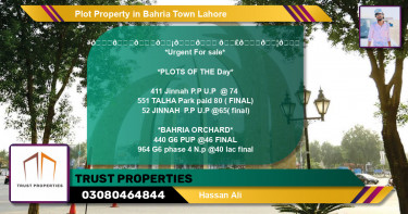 Residential Plot for Sale in Bahria Town, Lahore - (BP-48300)