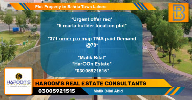 Residential Plot for Sale in Bahria Town, Lahore - (BP-48313)