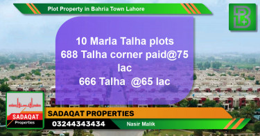 Residential Plot for Sale in Bahria Town, Lahore - (BP-48466)