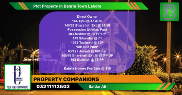 Residential Plot for Sale in Bahria Town, Lahore - (BP-48485)