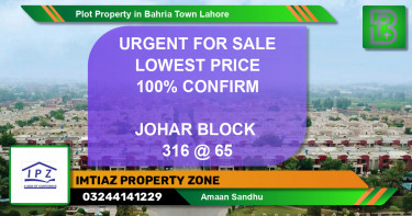 Residential Plot for Sale in Bahria Town, Lahore - (BP-48562)