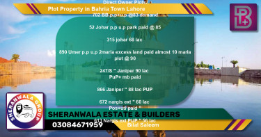Residential Plot for Sale in Bahria Town, Lahore - (BP-48613)