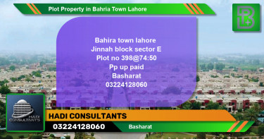 Residential Plot for Sale in Bahria Town, Lahore - (BP-48649)