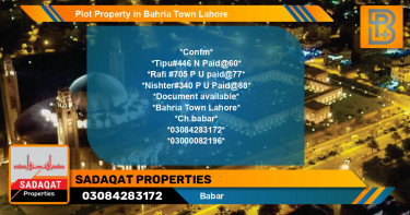 Residential Plot for Sale in Bahria Town, Lahore - (BP-48679)