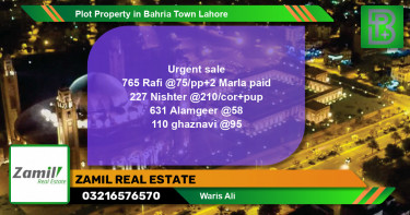 Residential Plot for Sale in Bahria Town, Lahore - (BP-48758)