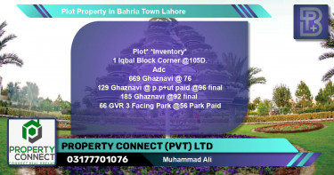 Residential Plot for Sale in Bahria Town, Lahore - (BP-48781)