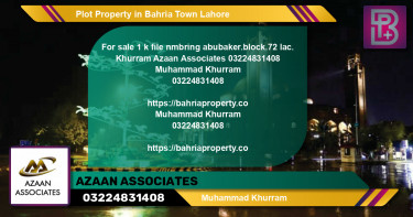 Residential Plot for Sale in Bahria Town, Lahore - (BP-48841)