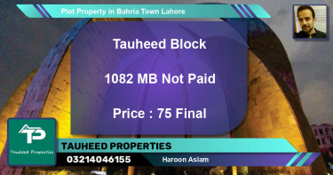 Residential Plot for Sale in Bahria Town, Lahore - (BP-48889)