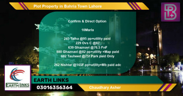 Residential Plot for Sale in Bahria Town, Lahore - (BP-48944)
