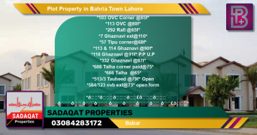 Residential Plot for Sale in Bahria Town, Lahore - (BP-49010)