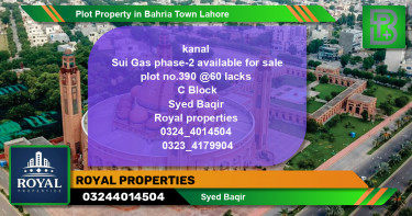 Residential Plot for Sale in Bahria Town, Lahore - (BP-49061)
