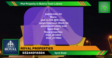 Residential Plot for Sale in Bahria Town, Lahore - (BP-49068)