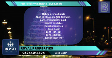 Residential Plot for Sale in Bahria Town, Lahore - (BP-49070)