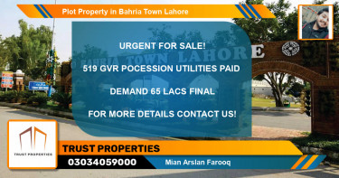 Residential Plot for Sale in Bahria Town, Lahore - (BP-49127)