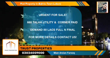 Residential Plot for Sale in Bahria Town, Lahore - (BP-49128)