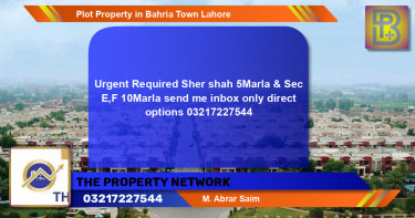 Residential Plot for Sale in Bahria Town, Lahore - (BP-49233)