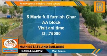 Residential Property for Rent in Bahria Town, Lahore - (BP-49255)