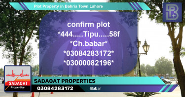 Residential Plot for Sale in Bahria Town, Lahore - (BP-49346)