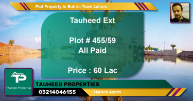 Residential Plot for Sale in Bahria Town, Lahore - (BP-49447)