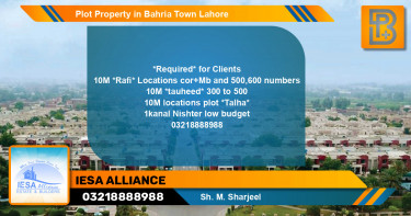 Residential Plot for Sale in Bahria Town, Lahore - (BP-49463)