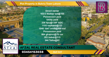 Residential Plot for Sale in Bahria Town, Lahore - (BP-49490)