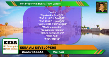 Residential Plot for Sale in Bahria Town, Lahore - (BP-49535)