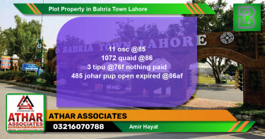 Residential Plot for Sale in Bahria Town, Lahore - (BP-49568)