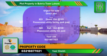 Residential Plot for Sale in Bahria Town, Lahore - (BP-49609)