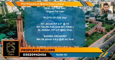 Residential Plot for Sale in Bahria Town, Lahore - (BP-49622)