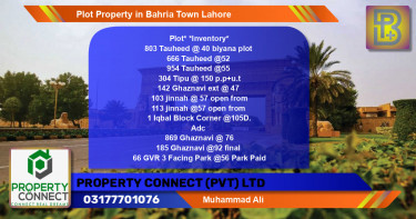 Residential Plot for Sale in Bahria Town, Lahore - (BP-49641)