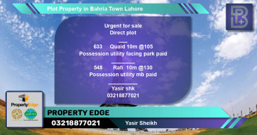 Residential Plot for Sale in Bahria Town, Lahore - (BP-49744)
