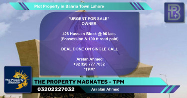 Residential Plot for Sale in Bahria Town, Lahore - (BP-49961)