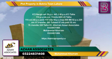 Residential Plot for Sale in Bahria Town, Lahore - (BP-50106)