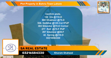 Residential Plot for Sale in Bahria Town, Lahore - (BP-50151)