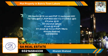 Residential Plot for Sale in Bahria Town, Lahore - (BP-50155)