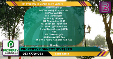 Residential Plot for Sale in Bahria Town, Lahore - (BP-50167)