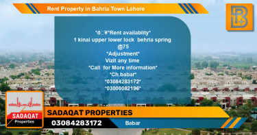 Residential Property for Rent in Bahria Town, Lahore - (BP-50207)