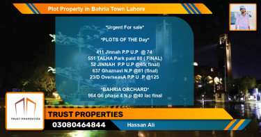 Residential Plot for Sale in Bahria Town, Lahore - (BP-50299)