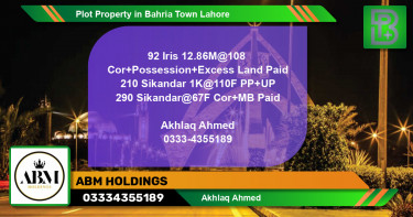 Residential Plot for Sale in Bahria Town, Lahore - (BP-50322)