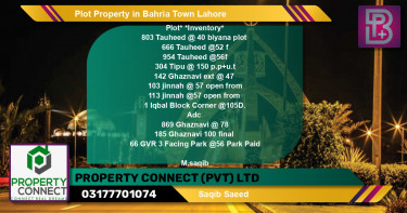 Residential Plot for Sale in Bahria Town, Lahore - (BP-50384)