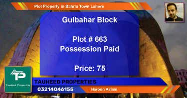 Residential Plot for Sale in Bahria Town, Lahore - (BP-50441)