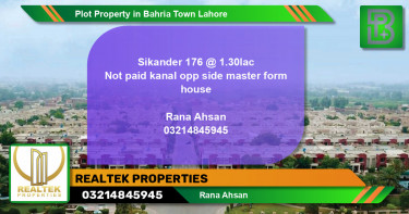 Residential Plot for Sale in Bahria Town, Lahore - (BP-50453)