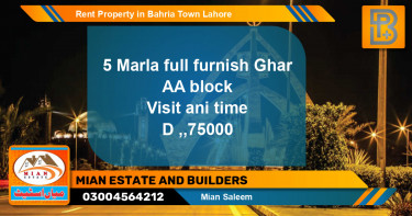 Residential Property for Rent in Bahria Town, Lahore - (BP-50456)
