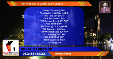 Residential Plot for Sale in Bahria Town, Lahore - (BP-50486)