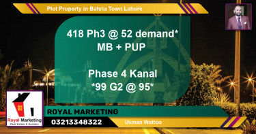 Residential Plot for Sale in Bahria Town, Lahore - (BP-50487)