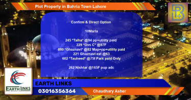 Residential Plot for Sale in Bahria Town, Lahore - (BP-50504)