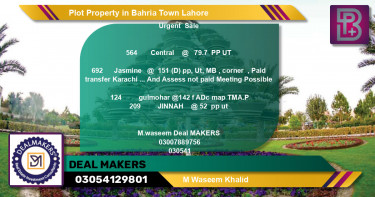 Residential Plot for Sale in Bahria Town, Lahore - (BP-50551)
