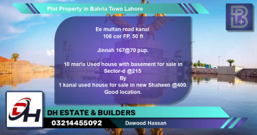 Residential Plot for Sale in Bahria Town, Lahore - (BP-50581)