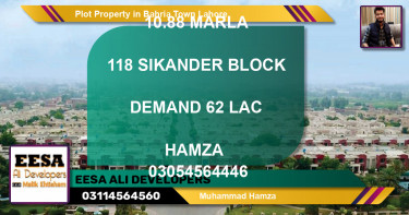 Residential Plot for Sale in Bahria Town, Lahore - (BP-50636)
